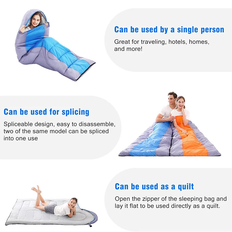 (image for) 1800g Camping Sleeping Bag For -15~15℃ Temperature, Ultralight Waterproof 4 Season Warm Envelope Backpacking Sleeping Bags for Outdoor Traveling Hiking