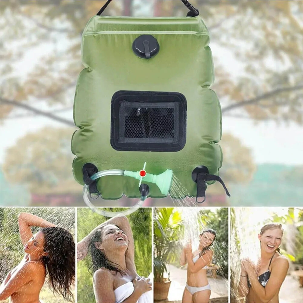 (image for) 20L Large Capacity Water Bags Outdoor Camping Shower Bag Solar Power Heating Portable Folding Hiking Climbing Bath Equipment