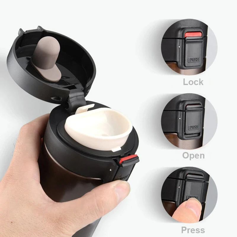 (image for) 380ml Thermal Bottle Coffee Mug Thermo Cup Thermos Flask Vacuum Cup Travel Portable Stainless Steel Water Bottle